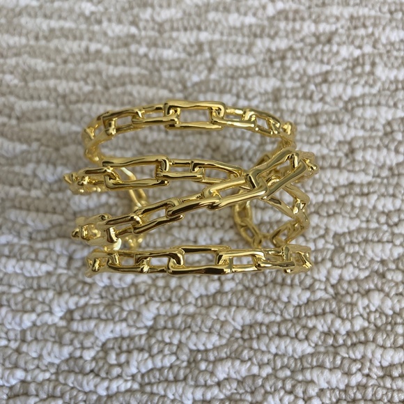 Alexis Bittar gold chain cuff no stones - Picture 2 of 5